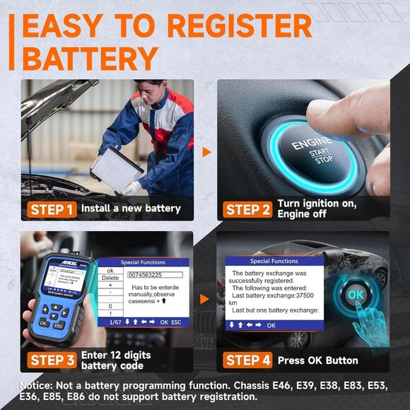 NOT FOR SALE ANCEL BM500 Battery Registration All System Scanner BMW Mini OBD2 - Picture 9 of 11